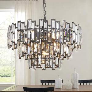 Modern Crystal Chandelier Lighting for Dining Rooms Bedroom Foyer Entryway Ceiling Hanging Pendant Light Fixture Lamp 24.5''