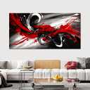 Black and White Red Large Canvas Wall Art for Living Room Framed Print Picture Painting Bedroom Office Wall Decor Modern Room Abstract Wall Decorations Artwork Size 30x60 Ready to Hang, 59"L x 29"W