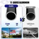 GHOSOONE Flag Pole for Outside House with Solar Light, 25FT 11 Gauge Yard Heavy Duty Flag Pole in Ground, 120MPH Wind-Tested