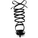 Allegra K Women's Black Strappy Heel Slingback Lace Up Kitten Heels Sandals, 11 M US