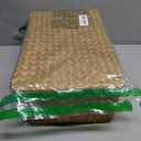 Wicker Storage Basket with Lid, Natural Seagrass Woven Shelf Basket for Storage, Rectangular Decorative Storage Bins Boxes Home Organizer Decor (Natural, Medium) (13" x 8.66" x 6.1")