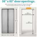 Flux Phenom Magnetic Screen Door - Bugs Out, Breeze in - 9min Install Auto-Sealing Heavy Duty Double Stitched Mesh, 52 Magnets, Hands Free Sliding & Patio Doors Net, Pet & Kid Friendly, 38 x 82 Inch