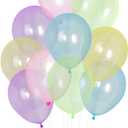 100pcs Crystal Pastel Clear Balloon, 12 inch Colorful Thick Transparent Party Latex Balloon for Wedding Birthday Baby Shower Party Decoration (MIX)