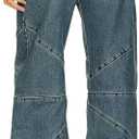 PLNOTME Women's High Waisted Barrel Jeans Casual Loose Boyfriend Wide Leg Denim Pants (Blue,4)