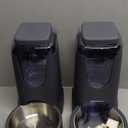 Automatic Cat Feeder and Water Dispenser with Stainless Steel Bowl Dog Gravity Food Feeder and Waterer for Small Medium Pets Puppy Kitten 1 Gallon x 2 (Charcoal gray3.8L*2)