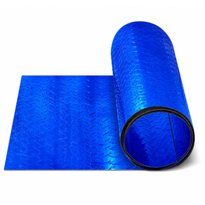 Yaocom 1 Pcs Aluminum Diamond Plate Sheet, Heavy Duty Tread Plate Aluminum Sheet Metal for Trailer Flooring, Garage Wall Protection, Truck Bed, Rv Decoration (24'' X 96'' X 0.06'', Blue)