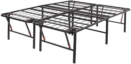 Amazon.com: Amazon Basics Bed Frame with Storage, Foldable Metal Platform, Sturdy Steel, No Box Spring Needed, 18 Inches High, Tool-Free Setup, Queen Size, Black : Home & Kitchen