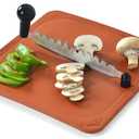 Anjali Fantastique Chopping Board with Cutter  Large Polypropylene Cutting Board with Dual-Handle Stainless Steel Blade | Manual Vegetable & Herb Chopper for Everyday Kitchen Use