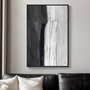 Framed Black and White Abstract Canvas Wall Art, Modern Art Prints Paintings Artwork for Walls, Minimalist Abstract Pictures for Living Room Dining Room Bedroom Office Bathroom Wall Decor 24x36 In