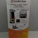 Comfort Zone 1500W Oscillating Ceramic Tower Space Heater  Portable Electric Heater, Digital Display, Remote Control, 80 Oscillation & 12H Timer  Tip-Over & Overheat Protection for Home & Bedroom