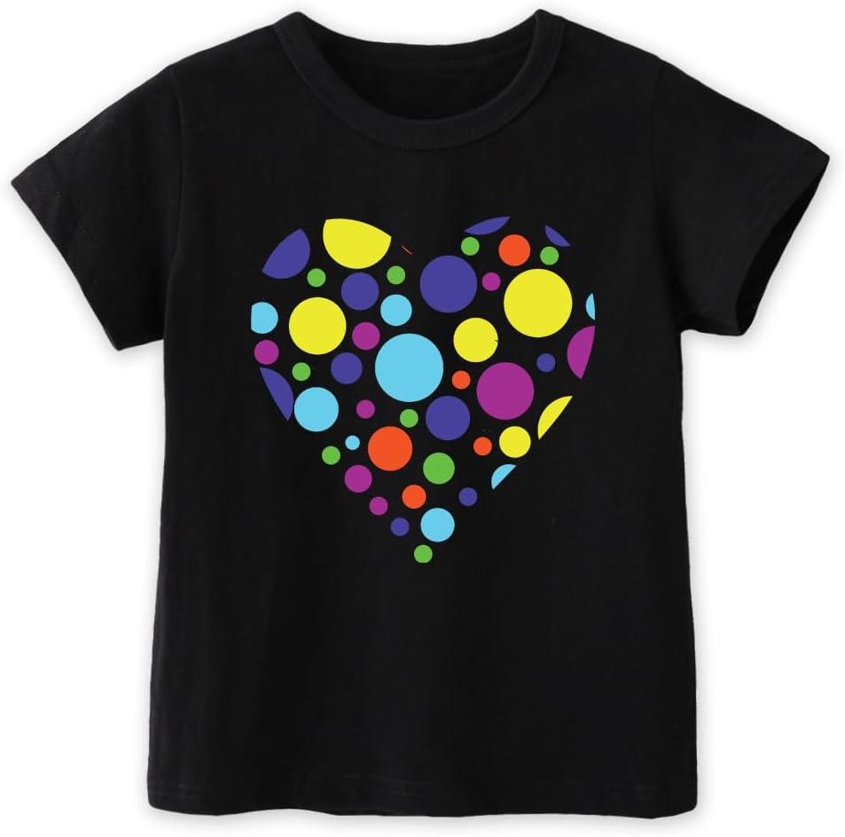 Toddler Boys Girls Kids Dot Day Shirt – Happy International Dot Day Outfit,2T-8T (Black)
