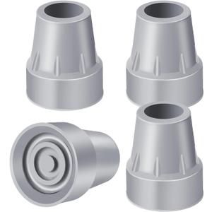 Crutch Tips 7/8 Inch Upgrade Heavy Duty Rubber Crutch Accessories Replacement Rubber Cane Tips, 4-Pack (Grey-4 Pcs)