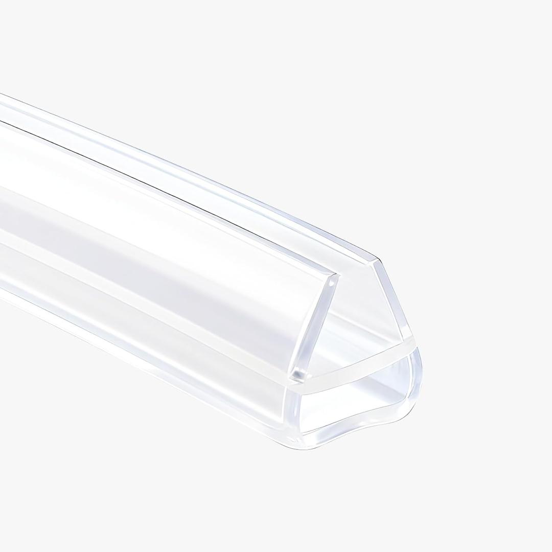 Shower Door Side Seal Strip,118 Inch U-Type Frameless Shower Door Seal, U-Type Shower Door Sweep for 3/8"(10mm) Thick Glass