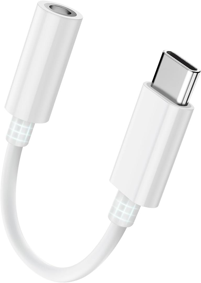 Seulliya USB C to 3.5mm Headphone Jack Adapter for iPhone 17/16/15 Pro/Max, Hi-Res Audio DAC Dongle, 3.5mm Aux Cord Converter for Samsung Galaxy, iPad, Car, USB-C Devices 1Pack