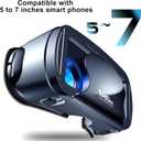 3D VR Headset, Virtual Reality Glasses Headset Helmets, Compatible with 5.0-7.0 inch with Controller, for Mobile Games & Movies(Black)