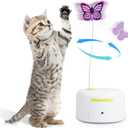 ALL FOR PAWS Interactive Motion Activated Butter-Fly Cat Toys,Flutter Bug Cat Toy,Flutter Rotating Kitten Toys,Cat Toys Interactive for Indoor Cats with 2 Replacements
