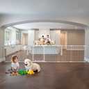 82" Extra Wide Baby Gate, Play Yard Child Safety Gate, Dog Gates with Auto-Close Door, Double Locking System for The House Doorways, Fireplace, Kitchen, 6-Panels, 30" Tall