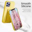 LAUDTEC Silicone Kickstand Case Compatible with iPhone 12/12 Pro, Vertical and Horizontal Stand Hand Strap Metal Kickstand Cover, Flexible Soft Liquid Silicone Stand Case for iPhone 12/12 Pro (Yellow)
