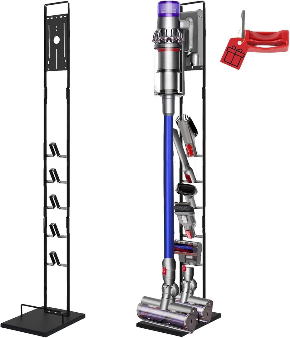 Lasvea Vacuum Stand for Dyson V6, V7, V8, V10, V11, V12, V15 Cordless Cleaners - Heavy Base Metal Bracket Holder, Accessory & Attachment Storage
