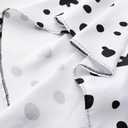 Girls Vintage Halloween Costume Dress Up Dalmatian Print Outfit (6-7 Years, White)