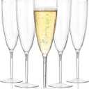 WDF 36PCS Clear Champagne Flutes Plastic - 6 OZ Clear Disposable Champagne Flutes Party Supplies for Wedding/Birthday/Parties/Graduation