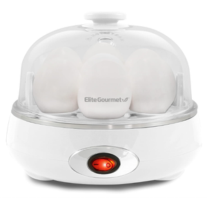 Elite Gourmet EGC115B Easy Egg Cooker Electric 7Egg Capacity, Soft, Medium, HardBoiled Egg Cooker with Auto ShutOff, Measuring Cup Included, BPA Free, Classic Black
