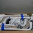 Swivel Bar Stools Set of 2, 26 Inch Counter Height Backless Bar Stools, Fabric Upholstered Seat, Sturdy Curved Wood Legs, Mid-Century Modern Island Stools for Kitchen Bar, Dining Room, Gray