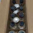 10 Pack, 4 oz Small Clear Glass Bottles w/Lids & 3 Stainless Steel Funnel - 120ml Boston Round Sample Bottle for Potion, Juice, Ginger Shot, Wellness, Oils, Whiskey, Liquids - Leakproof Travel Bottle