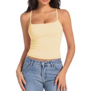 Abonlen Women's Sleeveless Adjustable Spaghetti Strap Tank Top, Small
