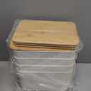 4 Packs Storage Bins with Bamboo Lids - Plastic Storage Containers with Lids Stackable Storage BoxStorages Baskets for Organizing Desktop Closet Playroom Classroom Office,White