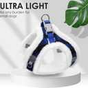 AIITLE Soft & Warm Dog Harness and Leash Set - Checkered Design, Comfortable, Reflective, No-Choke, Secure with Hook & Loop Fastener, Adjustable for Small Dogs - Running, Camping (Blue, XS)