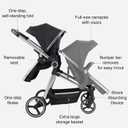 Double Stroller for Twins Infants and Toddlers, Foldable Tandem, Convertible Twin to Single Stroller, Compact Light Weight, Ages 0-3 Years