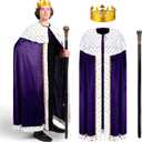 Spooktacular Creations King Costume Set Adult, Halloween Costumes, Medieval Royal Lord Farquaad Costume (Purple)