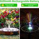 AISITIN 9W Solar Fountain Pump 2026, Solar Water Fountain Kit with 6600mAh Rechargeable Battery & 14 Nozzles & Charging Cable & Remote Control & 11 Colorful LED Lights for Garden Pond Pool Outdoor