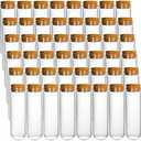 Frcctre 48 Pack 50ml Glass Test Tubes with Cork Stoppers, 30x100mm Clear Round Bottom Glass Test Tubes for Bath Salt Candy Storage Science Lab Party Plant Propagation Container