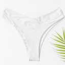 YELAIVP Women's V Cut Bikini Bottom Cheeky High Waisted High Cut Swimsuit Bathing Suit Bottoms (White)