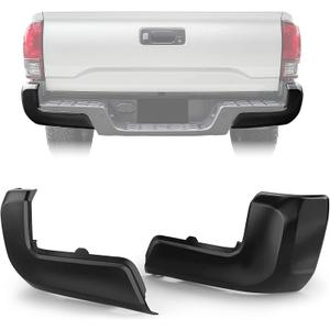 ECOTRIC Rear Bumper End Cap Compatible With 2016-2023 Toyota Tacoma W/O Sensor Hole Replace for TO1105133, TO1104133; 52156-04010, 52155-04010 Corner Cover Driver and Passenger Side Black
