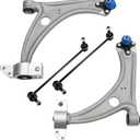X AUTOHAUX 4Pcs Front Suspension Kit Lower Control Arm with Ball Joint Assembly Sway Bar Link Stabilizer link for VW Passat 2006-2010 for Volkswagen Tiguan CC 2009-2017 No.RK620589/K80478