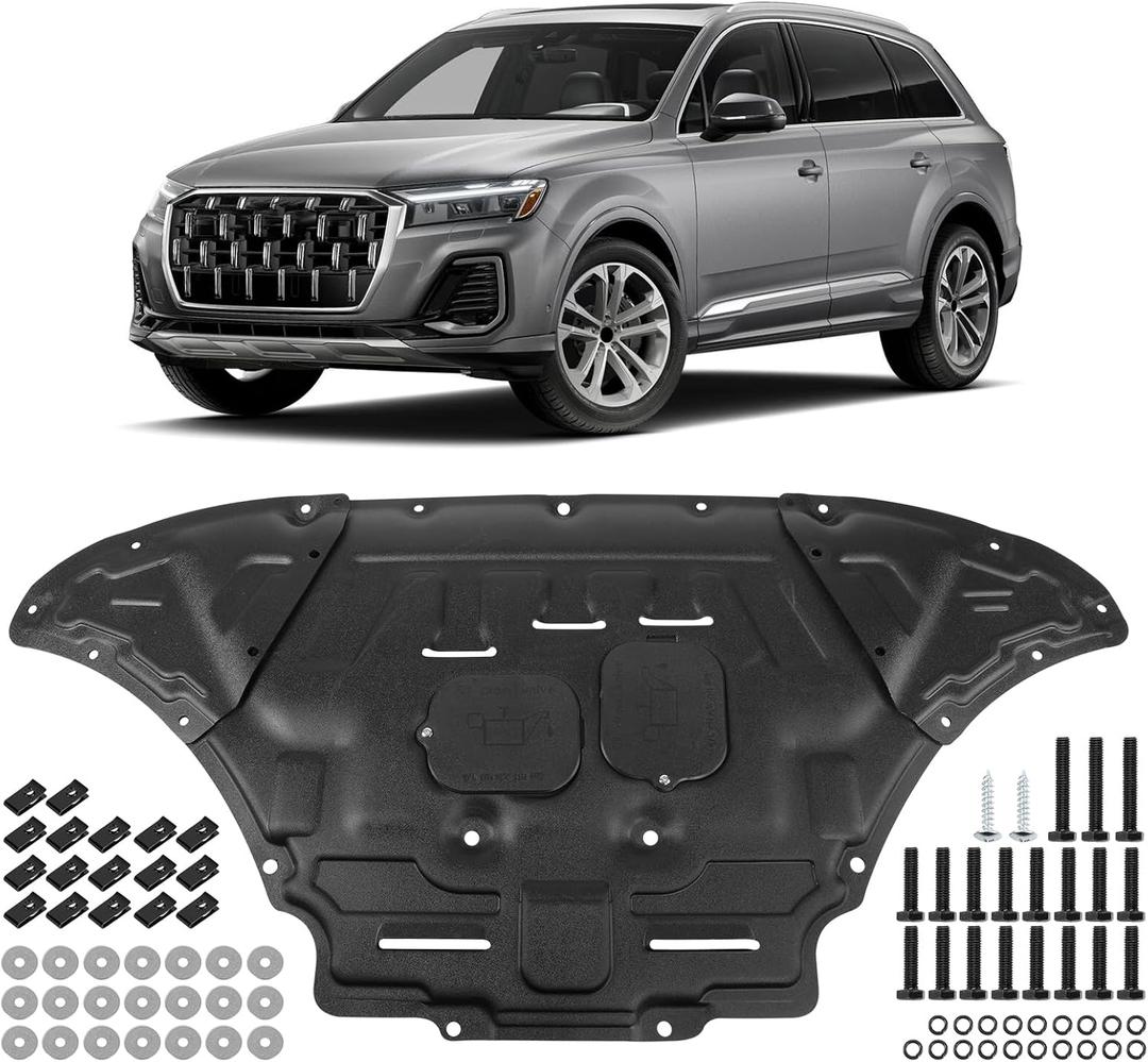 Engine Splash Shield Case Guard Compatible with Audi Q7 2017 2018 2019 2020 2021 2022 2023 2024 Engine Cover Mud Flaps
