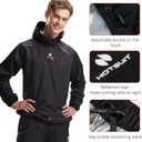 HOTSUIT Sauna Suit for Men Sweat Sauna Jacket Pant Gym Workout Sweat Suits, Black, 5XL
