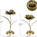 NIKKY HOME Tulip Taper Candle Holders Set of 2, Vintage Elegant Flower Shaped Metal Candlestick for Table Centerpieces, Wedding Decor and Dinner Party, Gold