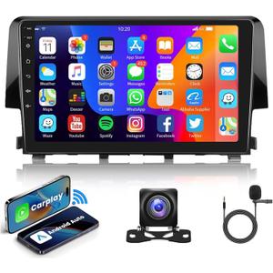 Radio for Honda Civic 2016-2021, 9'' HD 1080P Touch Screen Upgrade Car Stereo with Bluetooth, Mirror Link GPS Navigation WiFi FM Backup Camera Audio Receivers Player Radio for Honda Civic 2016-2021, 9'' HD 1080P Touch Screen Upgrade Car Stereo with Bluetooth, Mirror Link GPS Navigation WiFi FM Backup Camera Audio Receivers Player