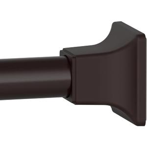 Brown Shower Curtain Rod, Adjustable 32-80 Inch Tension Spring Curtain Rod No Drilling for Bathroom Kitchen, No Slip, No Rust