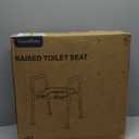 Toilet Seat Riser for Seniors, Raised Toilet Seat with Handles, Adjustable Height & Width, 400lb Handicap Elevated Toilet Seat, Fit Any Toilet (Grey)