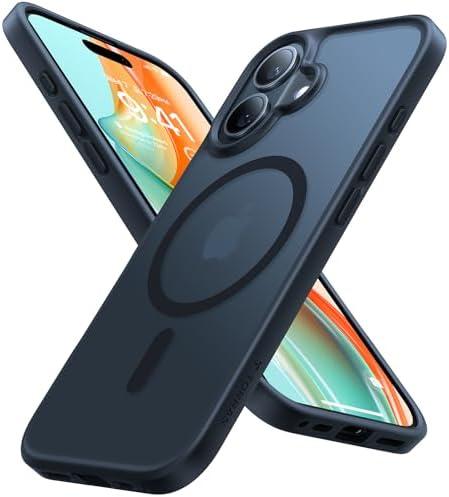TORRAS for iPhone 16 Plus Case, [Compatible with MagSafe] [Military-Grade Drop Tested] Translucent Magnetic Slim Protective Case for iPhone 16 Plus Anti-Fingerprint Anti-Scratch 6.3", Black