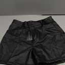 Zebaexf Women Sexy Leather Legging Shorts High Waist Faux Leg Stretchy Shorts PU Leather Pants (Large, Black)