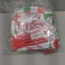 HOWAF 97pcs Christmas Candy Cane Party Supplies Tableware Set, Christmas Peppermint Candy Disposable Dinnerware for 12 Guest-1 Candy Cane Table Cover 12 Candy Cane Plates Cups Knife Fork Spoon Napkins