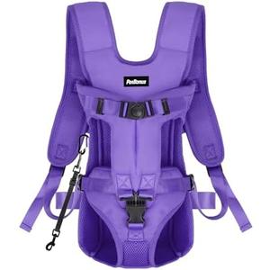 PetBonus Pet Front Dog Carrier Backpacks, Adjustable Dog Backpack Carrier, Legs Out Easy-fit Dog Chest Carrier for Medium Small Dogs, Hands Free Dog Front Carrier for Hiking, Cycling (Purple, M) PetBonus Pet Front Dog Carrier Backpacks, Adjustable Dog Backpack Carrier, Legs Out Easy-fit Dog Chest Carrier for Medium Small Dogs, Hands Free Dog Front Carrier for Hiking, Cycling (Purple, M)