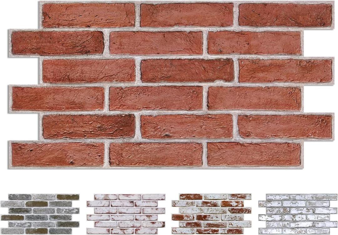 COMSTICKC 3D Faux Brick Wall Panels Peel and Stick, 12 Pcs 22.8" x 11.8", 30x40 CM