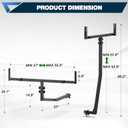 Truck Bed Extender Hitch Mount, 2-in-1 Adjustable Extension Rack with Reflective Tapes & Hitch Stabilizer, 800lbs Heavy Duty Carbon Steel for Pickup Truck, SUV & Van, Kayak Canoe Ladder Lumber Pipes